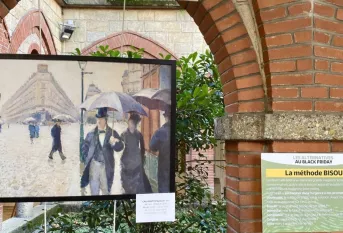 un tableau et un encart pour sensibiliser sur le Green Friday