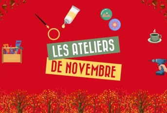un bandeau annonçant les ateliers de novembre