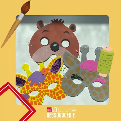 des masque d'enfant fait en papier