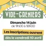 affiche annonçant l'ouverture des inscriptions du vide-greniers le 10 avril